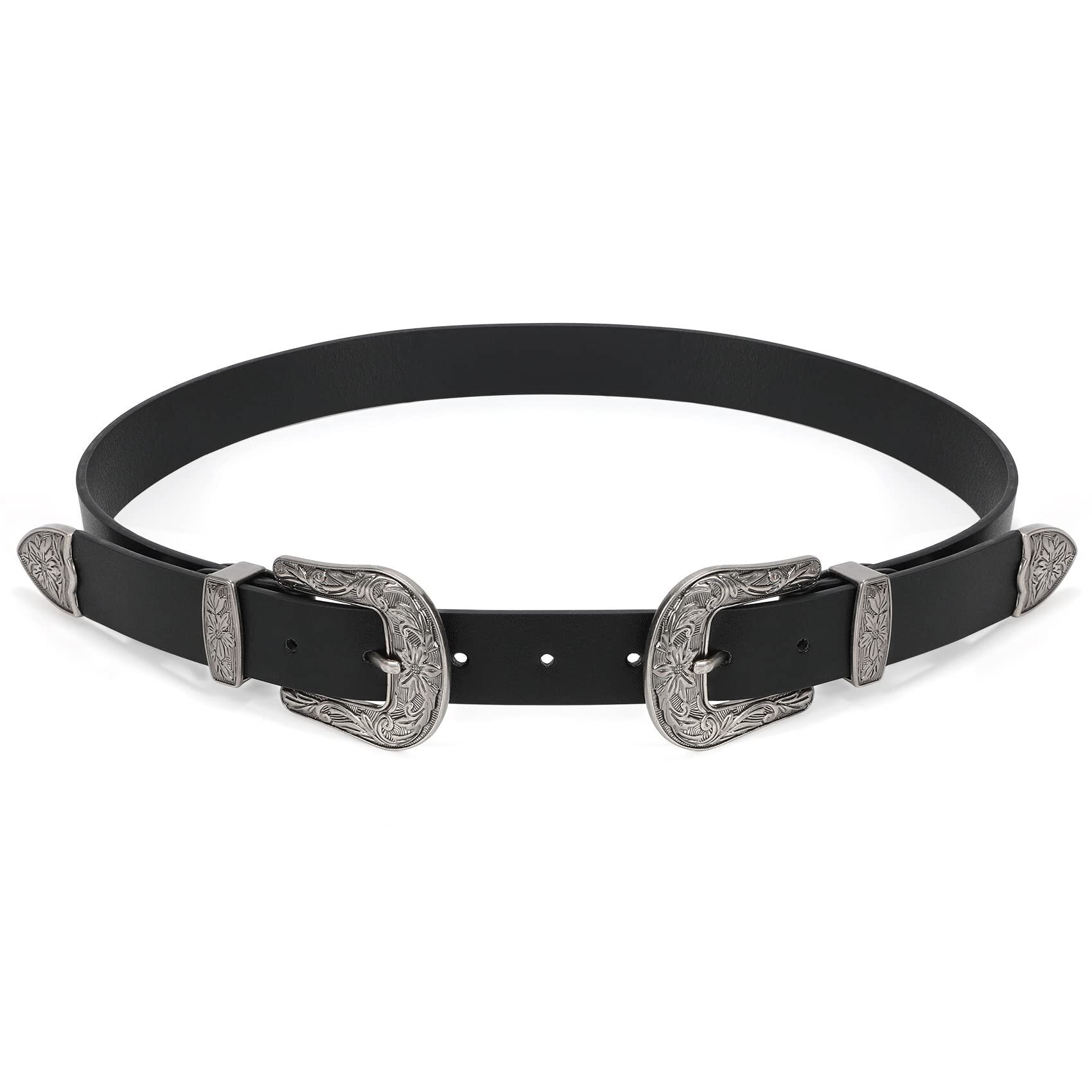1319 Women Leather Belt Ladies Vintage Western Retro Cowgirl